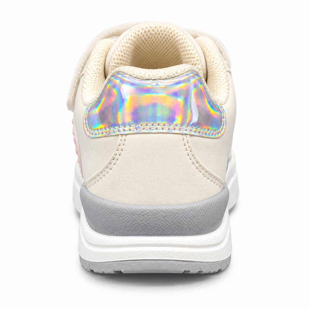 Remex Girls Sneakers In White & Silver