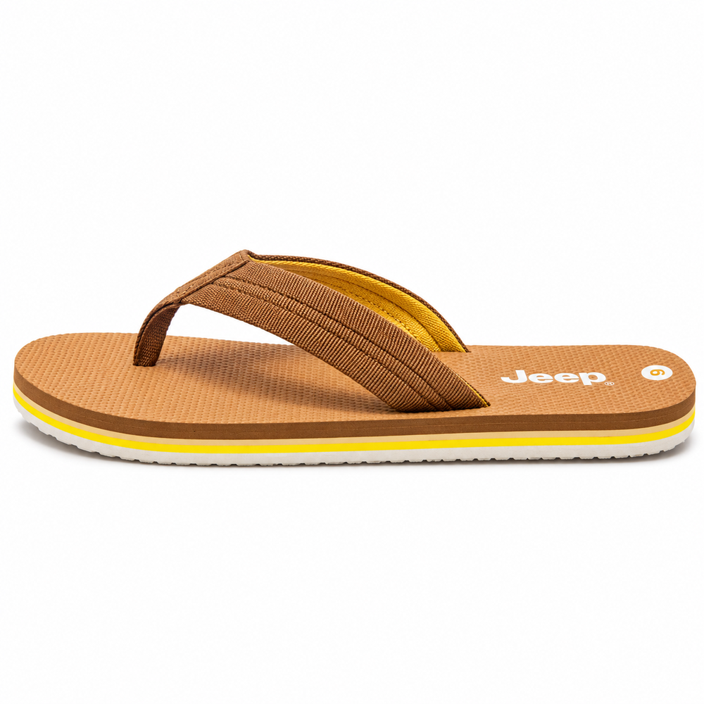 Jeep Mens Wrangler Thong Slides In Brown