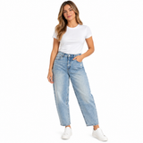 Polo Womens Jessie Barrel Leg Jeans In Light Wash