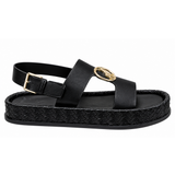 Polo Womens Weave Moulded Trim Sandals In Black