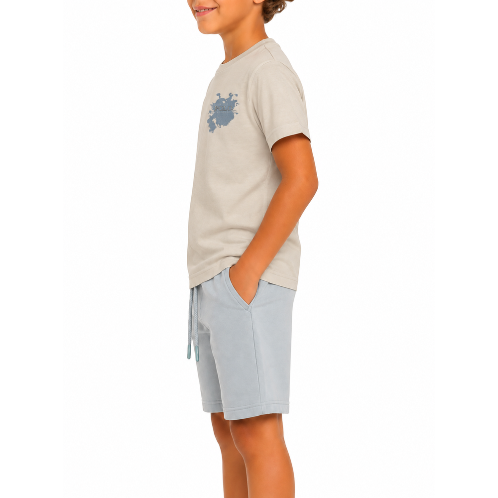 Polo Boys Clive Printed T-Shirt In Light Stone