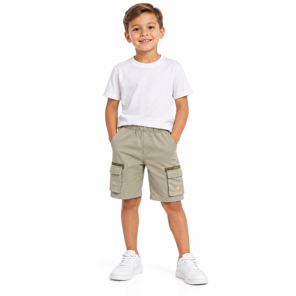 Polo Boys Kenneth Cargo Shorts In Fog