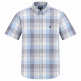 Polo Mens Short Sleeve Micro Check Shirt In Blue