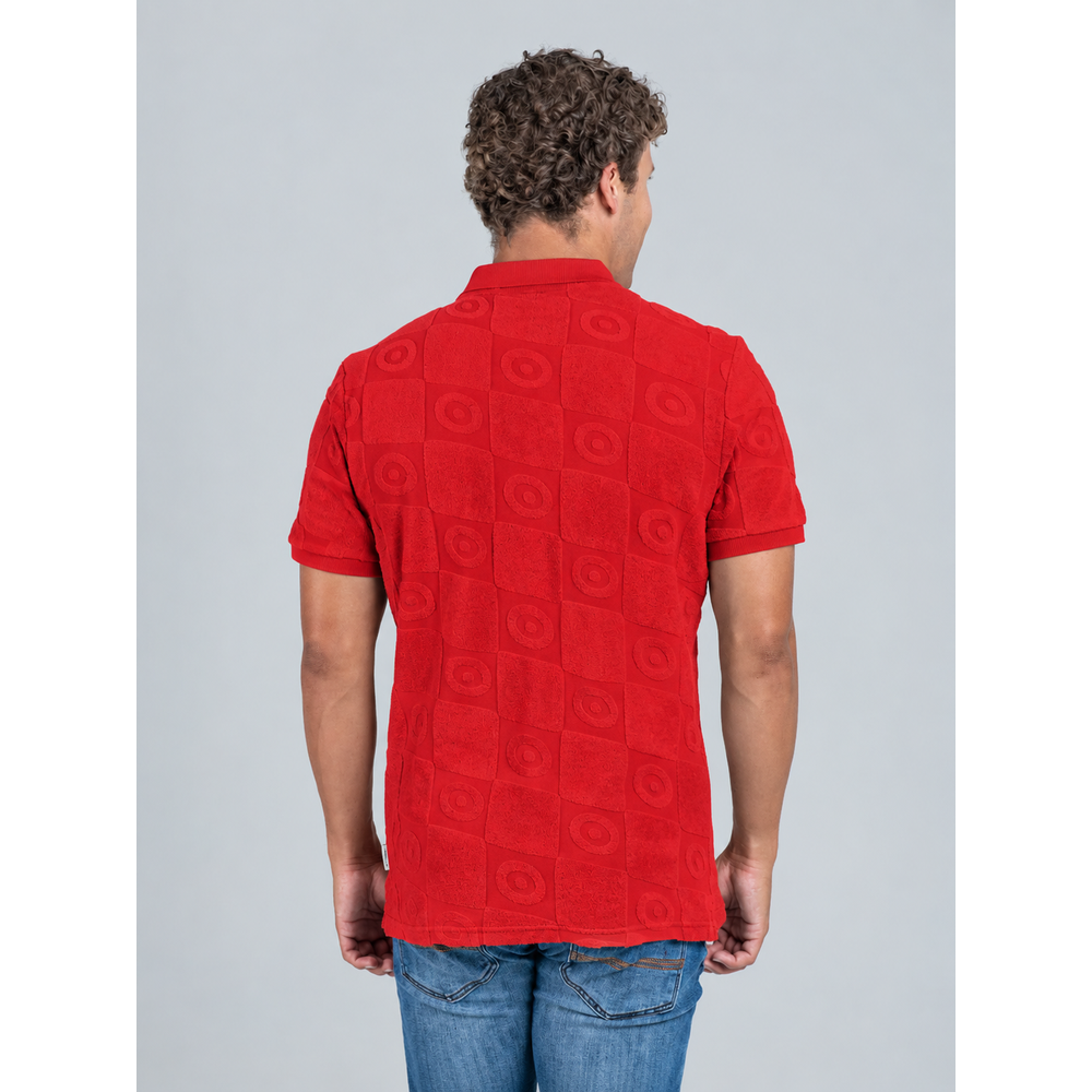Ben Sherman Mens Tertarpolo Terry Textured Golfer In Red