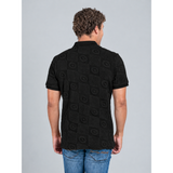 Ben Sherman Mens Tertarpolo Terry Textured Golfer In Black