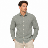 Polo Mens Abstract Pattern Shirt In Green