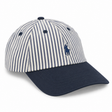 Polo Unisex 6 Panel Striped Peak Cap In Egret