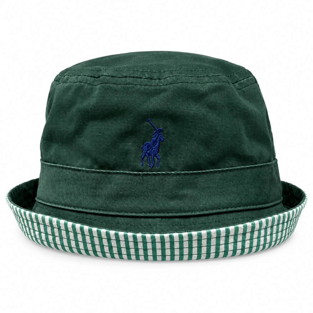 Polo Mens Reversible Striped Bucket Hat In Green