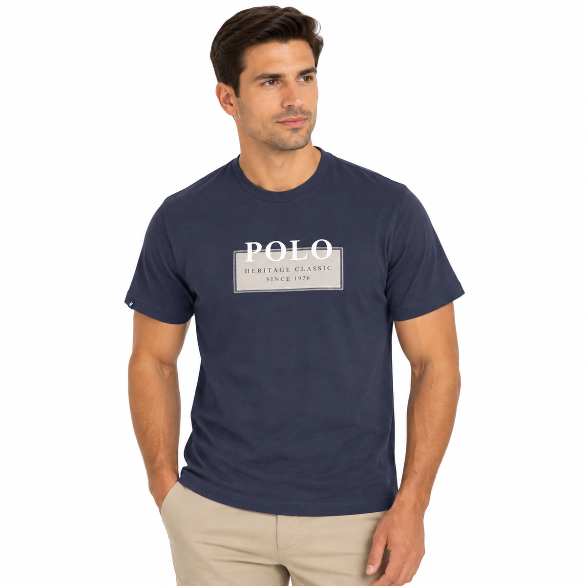 Polo Mens Twill Logo T-Shirt In Navy