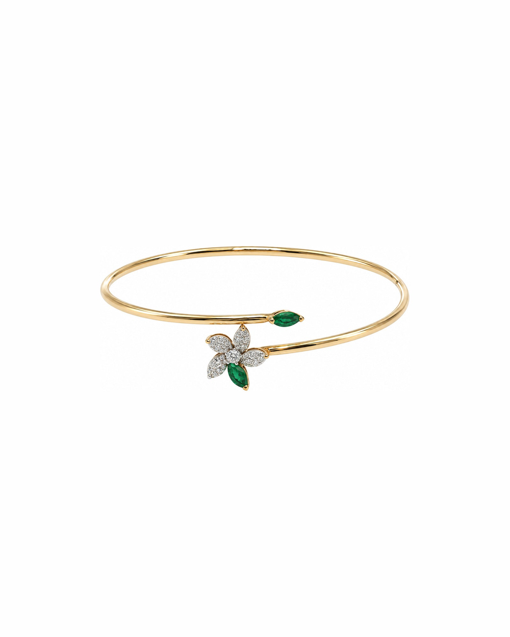 Posy Emerald & Diamond Flower Bracelet