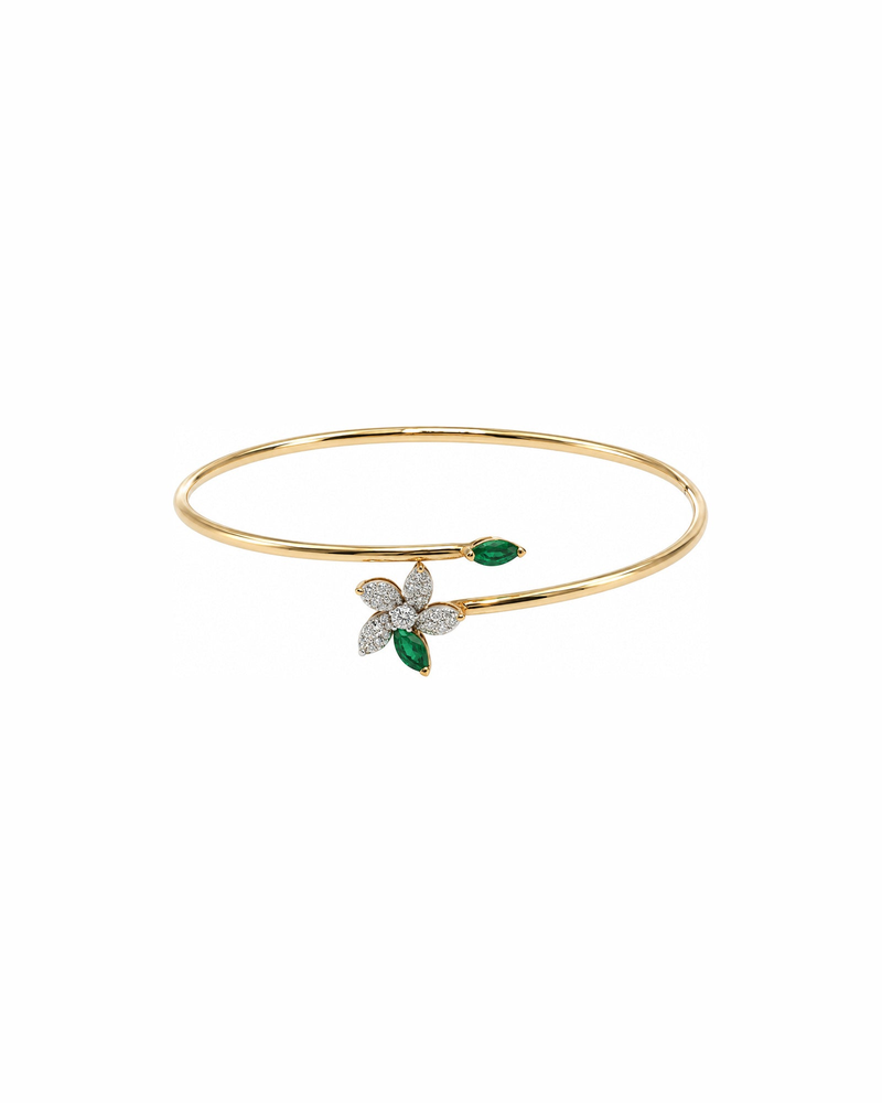 Posy Emerald & Diamond Flower Bracelet