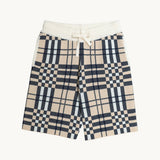 Tshepo Check Knit Shorts In Navy