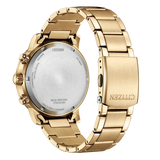 Citizen Gents Eco-Drive Navy Chrono Watch In Gold & Blue