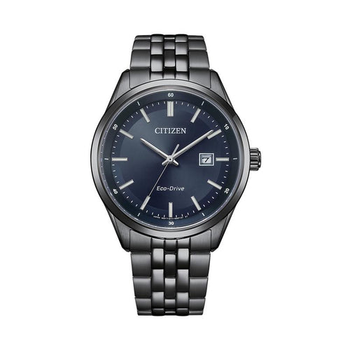 Citizen Mens Eco Drive Stainless Steel In Gunmetal/Blue Dial