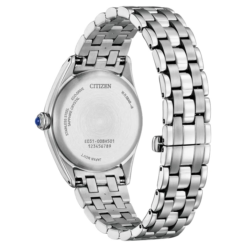 Citizen Womens Eco Drive Stainless Steel Watch In Silver/Pearl Dial