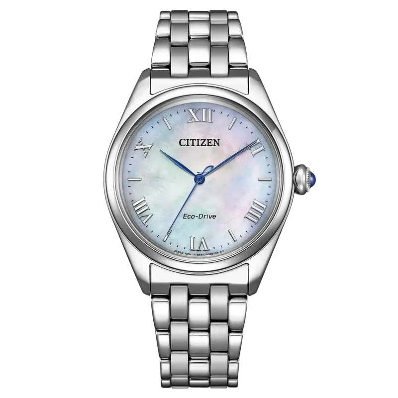 Citizen Womens Eco Drive Stainless Steel Watch In Silver/Pearl Dial