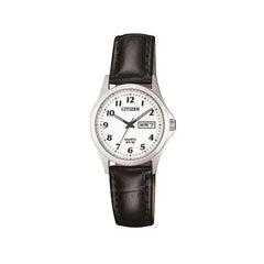 Citizen Quartz Ladies Mini Glass Black Leather Watch