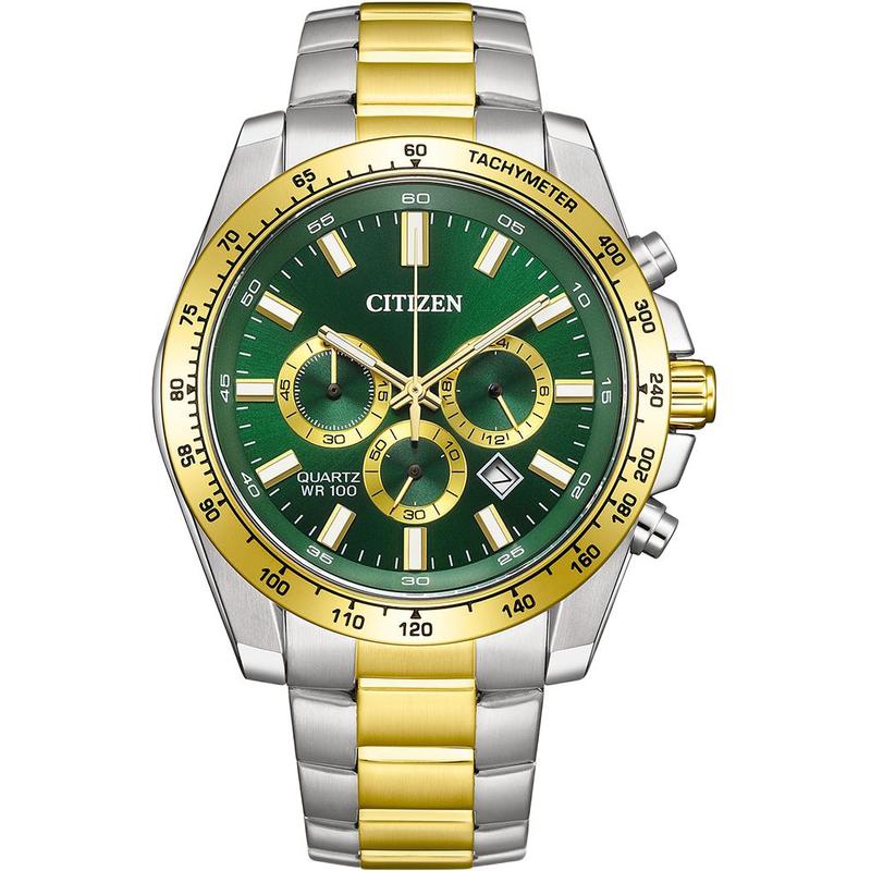 Citizen Mens Quartz Two Tone Watch In Silver And Gold
