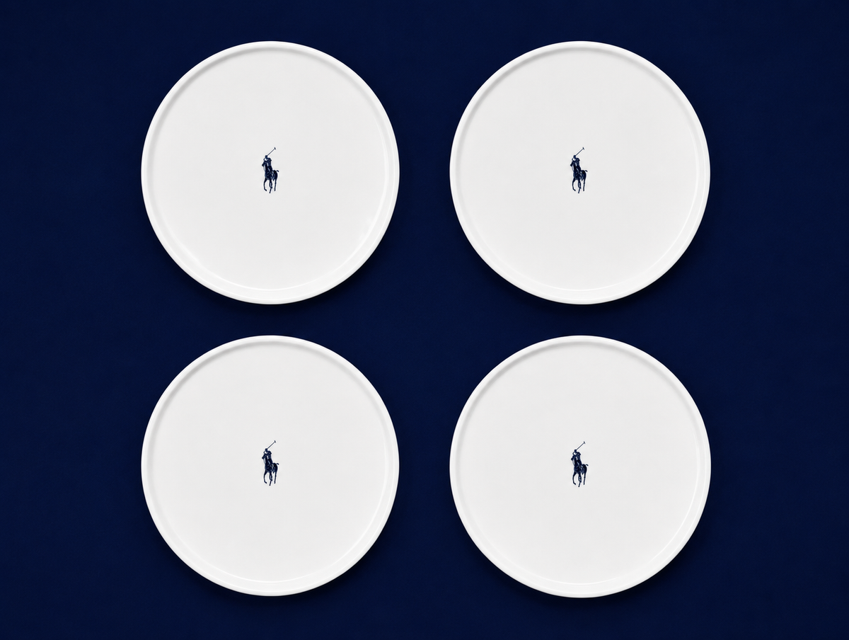 Polo Classic Dinner Plate 4 Piece Set In White