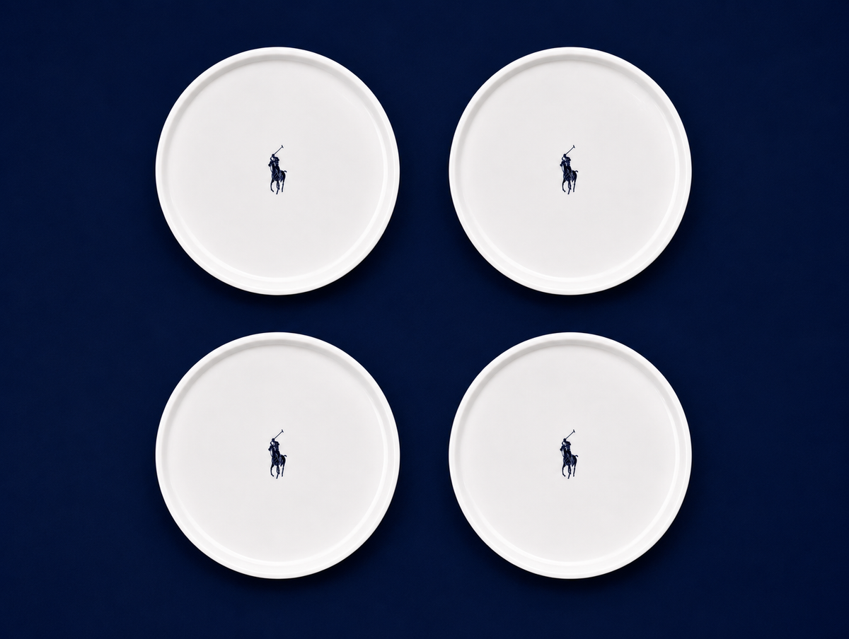 Polo Classic Side Plate 4 Piece Set In White