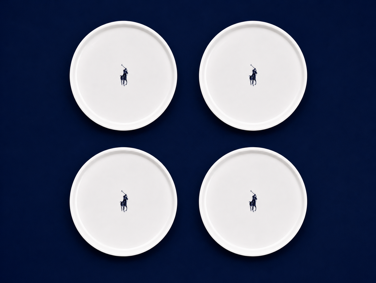 Polo Classic Side Plate 4 Piece Set In White