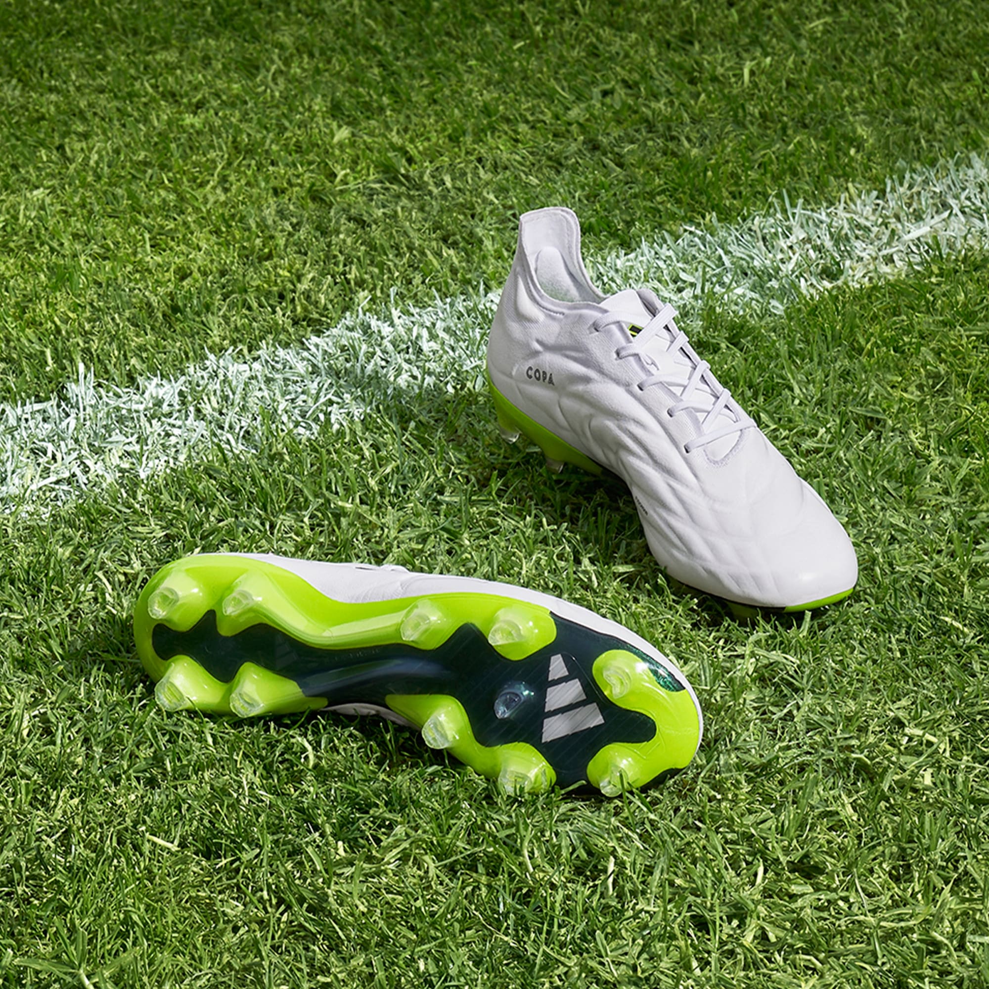 Adidas Unisex Copa Pure.1 FG Soccer Boots In Cloud White / Core Black / Lucid Lemon