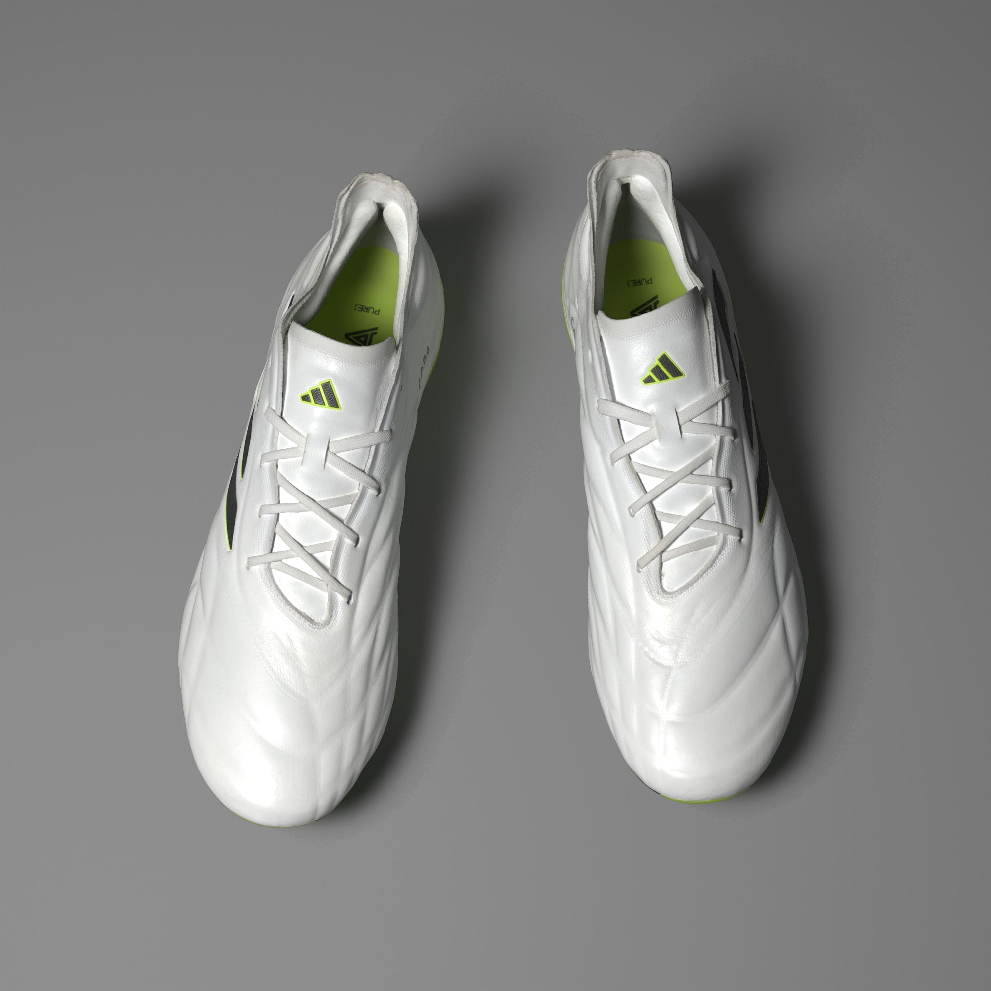 Adidas Unisex Copa Pure.1 FG Soccer Boots In Cloud White / Core Black / Lucid Lemon