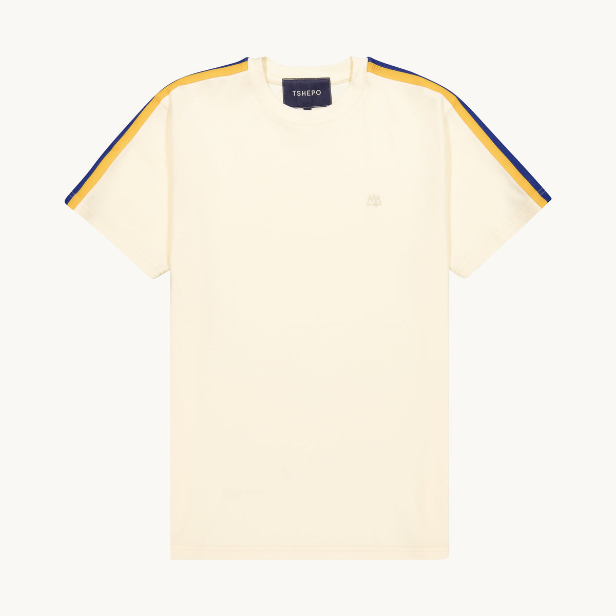 Tshepo Jeans Flag Shoulder  Tape T-Shirt Ivory