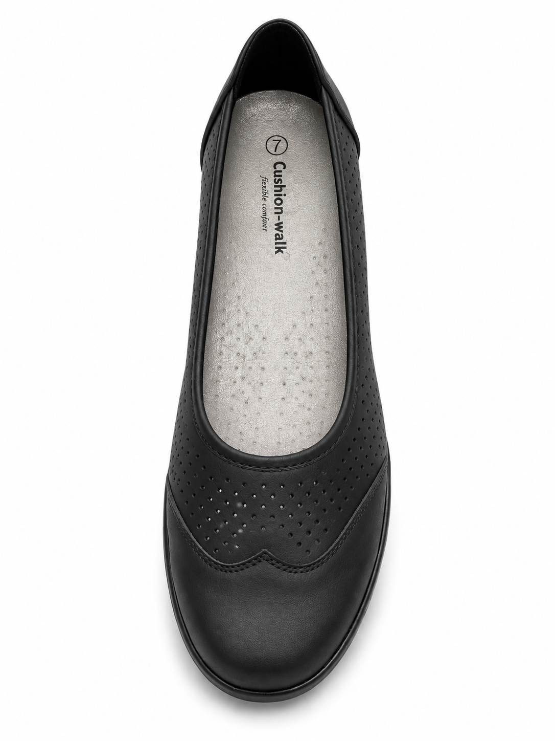 Cusion Walk Ladies Slip On Flat Shoes In Black