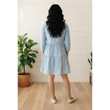 Stella Morgan Abstract Relaxed Short Shirt Dress In Blue