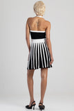 Sissy Boy Womens Constrasted Flared Knit Dress In Black And White