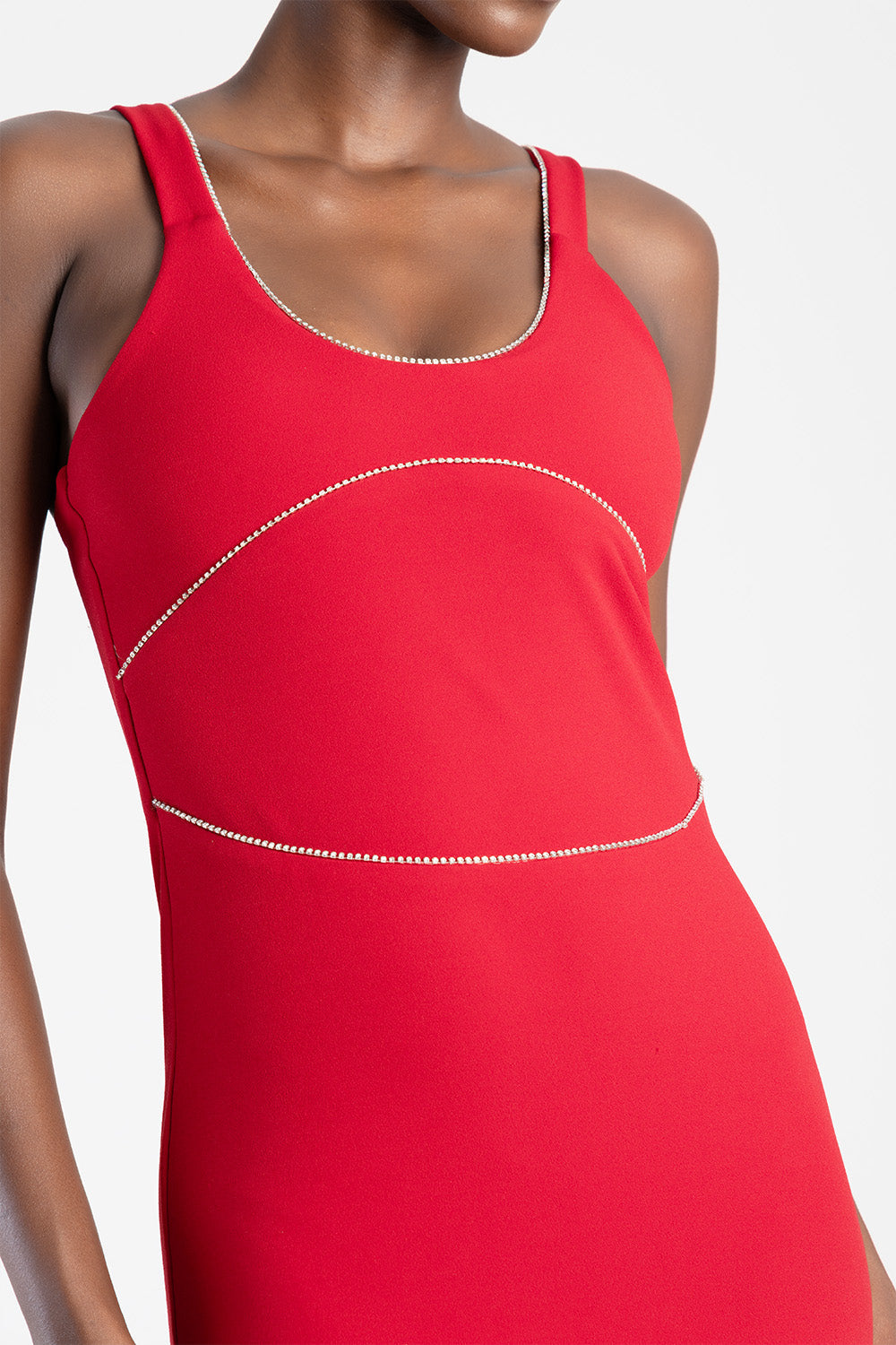 Sissy boy Womens Maxi Dress With a Scoop Neckline In Red