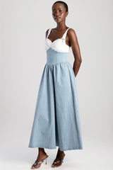 Sissyboy Ladies Panel & Skater Maxi Dress In Medium Vintage