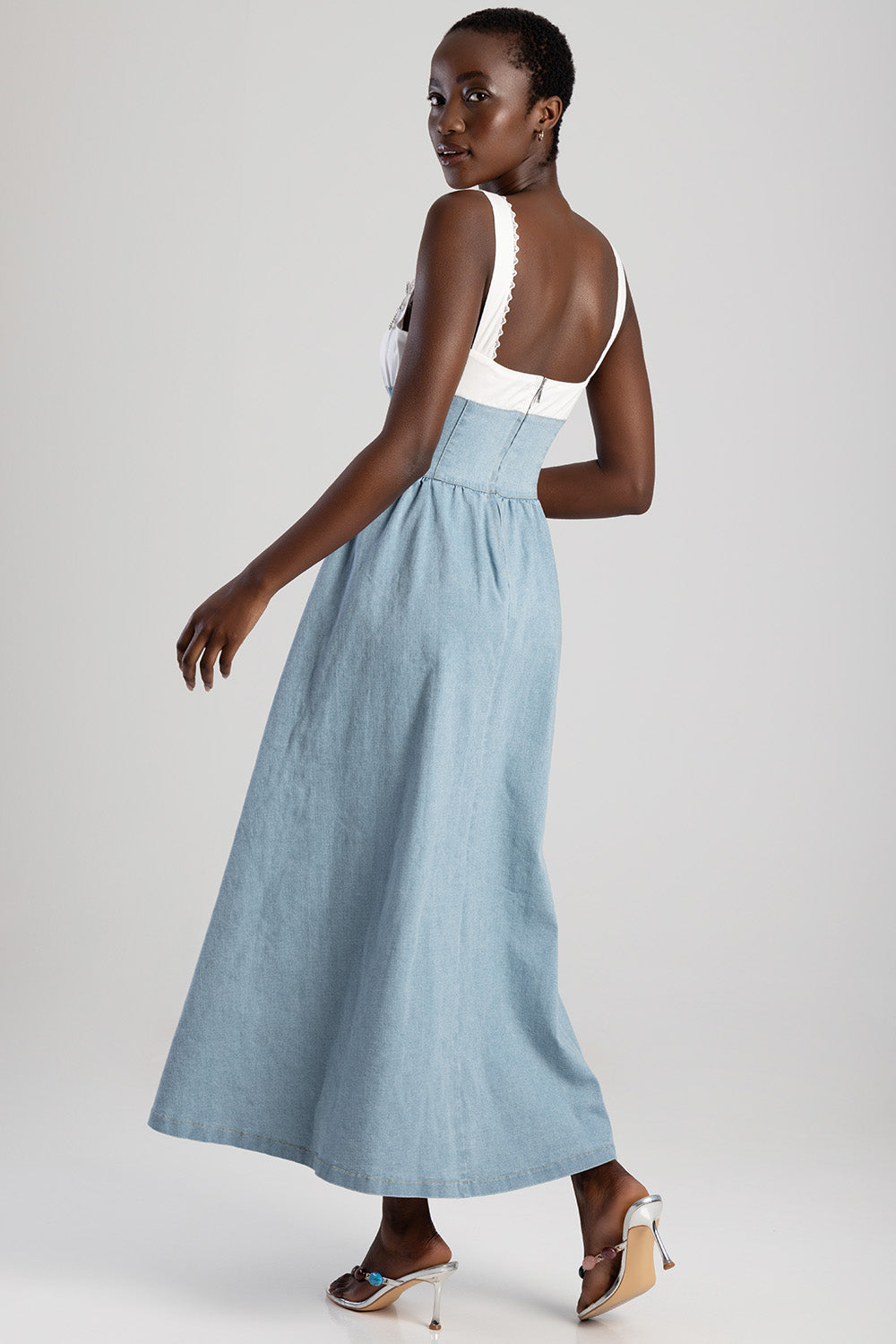 Sissyboy Ladies Panel & Skater Maxi Dress In Medium Vintage