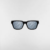 Christian Dior B23 S1I Rectangular Mens Sunglasses In Black