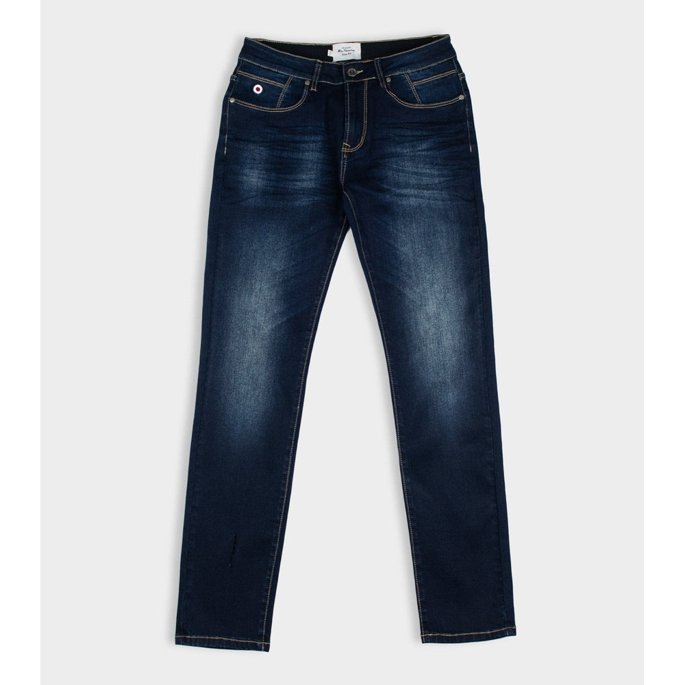 Ben Sherman Slim Fit Enzyme Dirty Wash Denim Jeans In Dark Blue