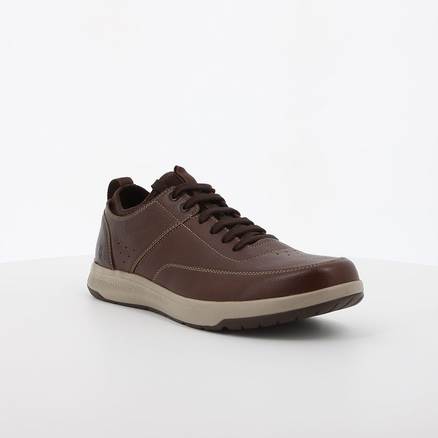 Hush Puppies Mens Brown Diego Milled Leather Shoe