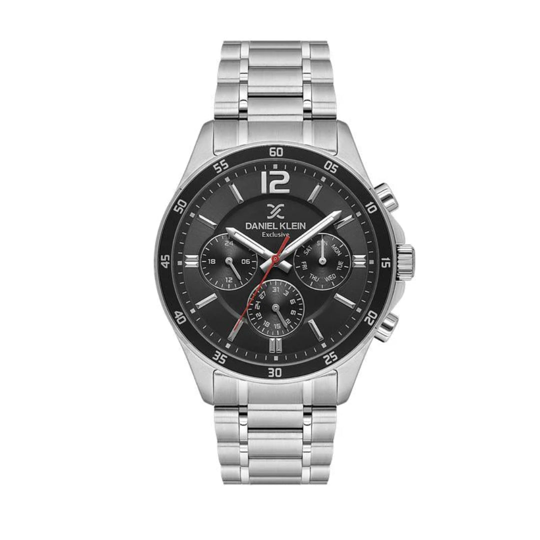 Daniel Klein Black Dial Round Watch For Men