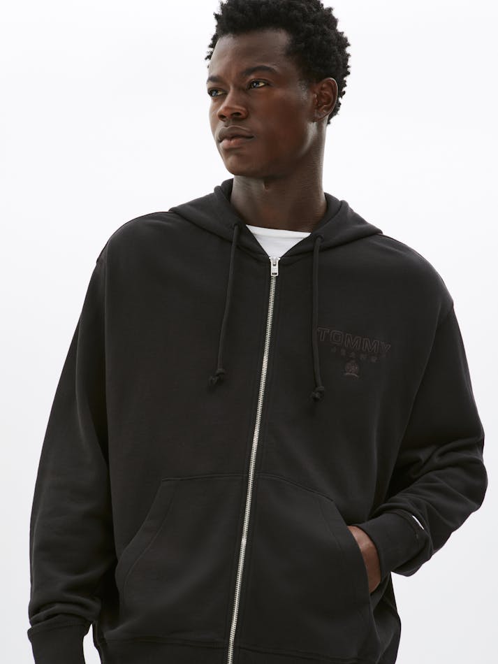 Tommy Hilfiger Tjm Rlx Varsity Tonal Black Hoodie