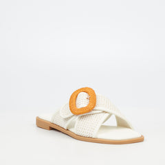 Butterfly Feet Ladies Dorey 3 White Sandals