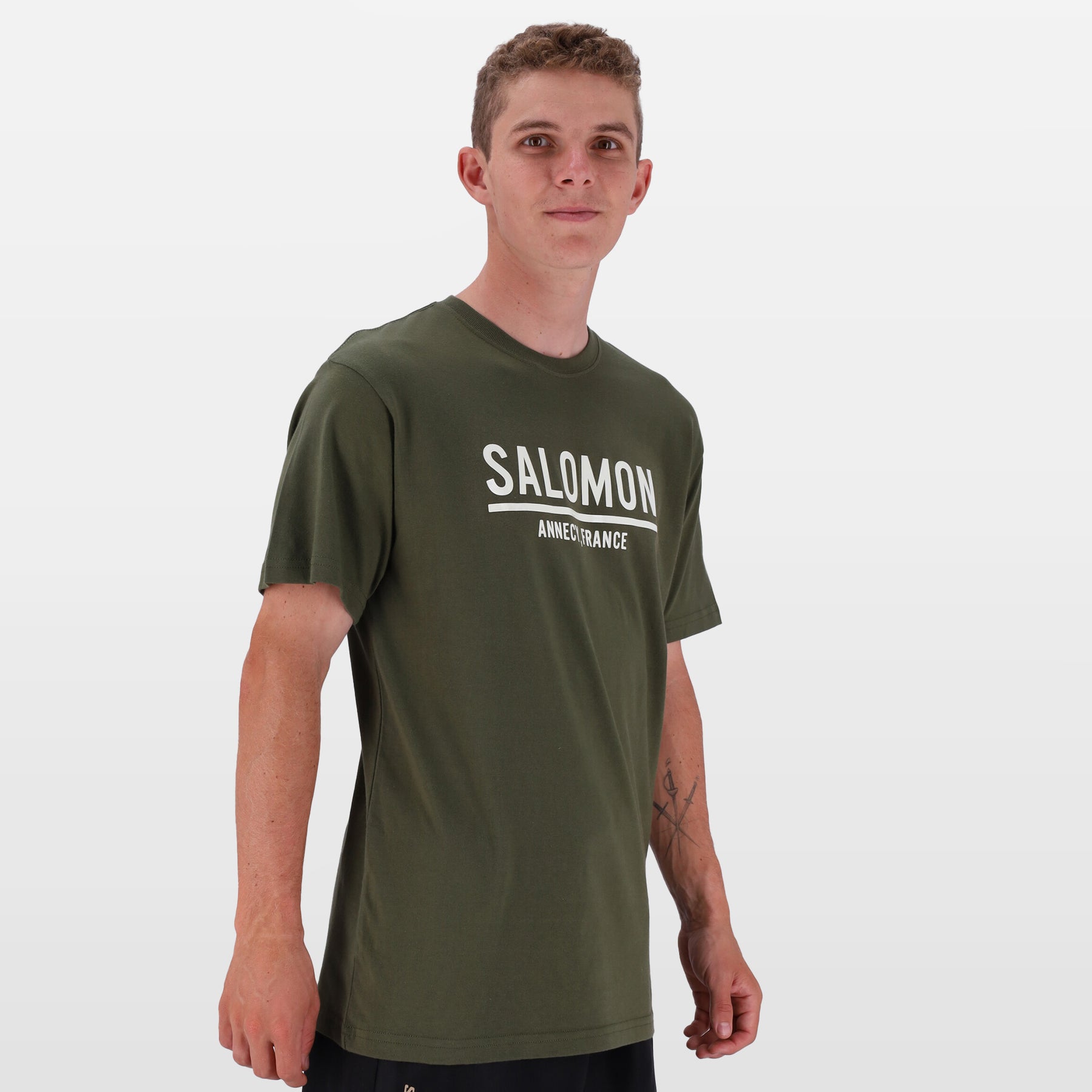 Salomon Mens Down Under T-Shirt In Olive Night