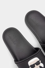 KARL Lagerfeld Ladies Kondo 2.0 Slides In Black