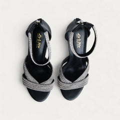 La Her Womens QXG-23 Heels In Black