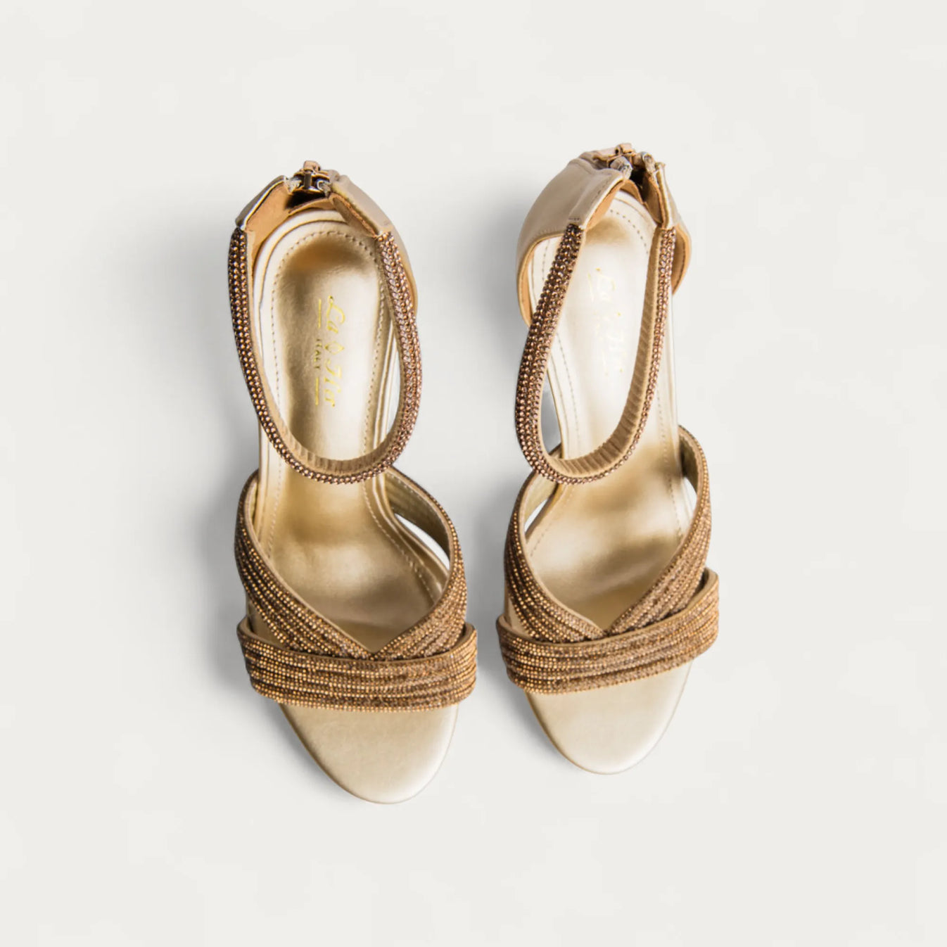 La Her Womens QXG-23 Heels In Gold