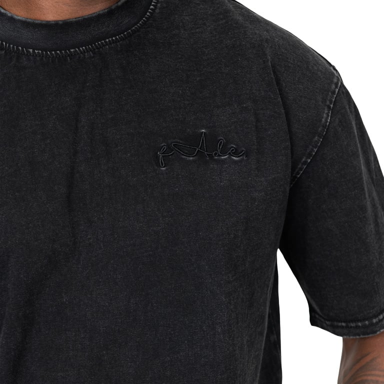 Fade Mens Signature Washed Boxy Fit T-Shirt In Black