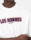 Les Hommes Mens Rubber Print T-Shirt In White