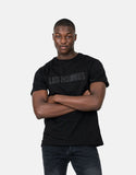 Les Hommes Mens Glitter Chest Logo T-Shirt In Black