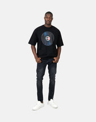 Les Hommes Mens Over Vinyl T-Shirt In Black