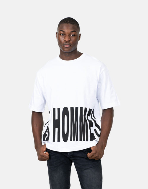Les Hommes Mens Macro Logo T-Shirt In White