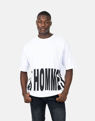 Les Hommes Mens Macro Logo T-Shirt In White